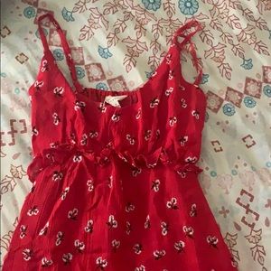 Flowy Floral Red Dress